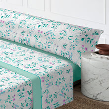 Cargar imagen en el visor de la galería, Juego Sábanas de Verano y Entretiempo 50% Algodón y 50% poliéster- Aguamarina