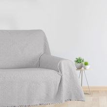 Cargar imagen en el visor de la galería, Colcha Plaid Multiusos, Jarapas para Sofá- Rayas Gris Claro