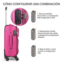Cargar imagen en el visor de la galería, Juego de Maletas 3pcs Cabina, Mediana y Grande de Tela, Maleta Expandible- Rosa