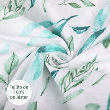 Cargar imagen en el visor de la galería, Juego Sábanas Estampadas de Verano y Entretiempo 100% Poliéster- Hojas Verde