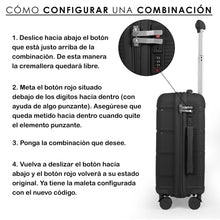 Cargar imagen en el visor de la galería, Juego de 4 Maletas de Viaje Neceser, Cabina, Mediana y Grande de Polipropileno- Negro