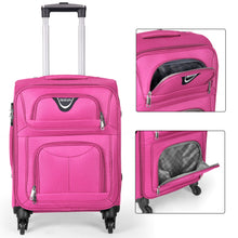 Cargar imagen en el visor de la galería, Juego de Maletas 3pcs Cabina, Mediana y Grande de Tela, Maleta Expandible- Rosa