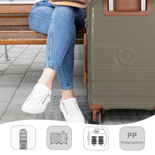 Cargar imagen en el visor de la galería, Maleta de Viaje de Cabina de Polipropileno, Ruedas Dobles 360º- Khaki Brown