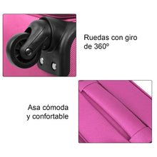 Cargar imagen en el visor de la galería, Juego de Maletas 3pcs Cabina, Mediana y Grande de Tela, Maleta Expandible- Rosa