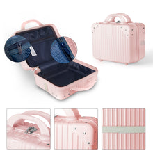 Cargar imagen en el visor de la galería, Juego de 3 Piezas de Maletas Multifunción con USB de Cabina, Grande y Neceser de Policarbonato y ABS-Rosa