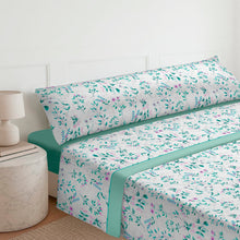 Cargar imagen en el visor de la galería, Juego Sábanas de Verano y Entretiempo 50% Algodón y 50% poliéster- Aguamarina