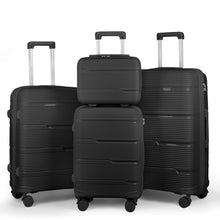 Cargar imagen en el visor de la galería, Juego de 4 Maletas de Viaje Neceser, Cabina, Mediana y Grande de Polipropileno- Negro