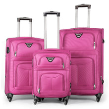 Cargar imagen en el visor de la galería, Juego de Maletas 3pcs Cabina, Mediana y Grande de Tela, Maleta Expandible- Rosa