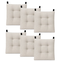 Cargar imagen en el visor de la galería, Cojines para Silla de 40x40x8cm Acolchados con Cintas de Sujeción Antideslizantes- Beige