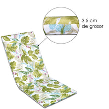 Cargar imagen en el visor de la galería, Cojín de Tumbona 120x50x3,5cm- Hojas Verde