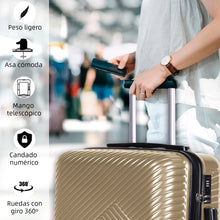 Cargar imagen en el visor de la galería, Maleta de Viaje Cabina, Mediana, Grande, rígida 100% de Polipropileno y ABS- Arena