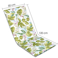 Cargar imagen en el visor de la galería, Cojín de Tumbona 120x50x3,5cm- Hojas Verde