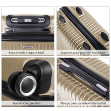 Cargar imagen en el visor de la galería, Maleta de Viaje Cabina, Mediana, Grande, rígida 100% de Polipropileno y ABS- Arena