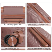 Cargar imagen en el visor de la galería, Maleta de Viaje de Cabina de Polipropileno, Ruedas Dobles 360º- Nude Pink