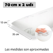 Cargar imagen en el visor de la galería, Almohada viscoelástica con tejido de Aloe Vera - Pack de 2 - 70 cm