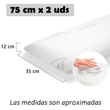 Cargar imagen en el visor de la galería, Almohada viscoelástica con tejido de Aloe Vera - Pack de 2 - 75 cm