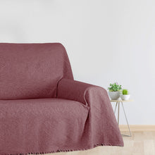 Cargar imagen en el visor de la galería, Colcha Plaid Multiusos, Jarapas para Sofá- Rayas Granate