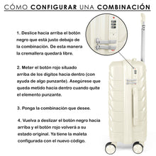 Cargar imagen en el visor de la galería, Maleta de Viaje de Cabina de Polipropileno, Resistente y Ruedas 360º- Hueso