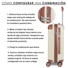 Cargar imagen en el visor de la galería, Maleta de Viaje de Cabina de Polipropileno, Ruedas Dobles 360º- Hueso