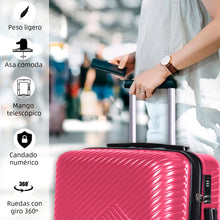 Cargar imagen en el visor de la galería, Maleta de Viaje Cabina, Mediana, Grande, rígida 100% de Polipropileno y ABS-Frambuesa