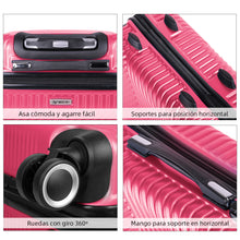 Cargar imagen en el visor de la galería, Maleta de Viaje Cabina, Mediana, Grande, rígida 100% de Polipropileno y ABS-Frambuesa