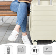 Cargar imagen en el visor de la galería, Maleta de Viaje de Cabina de Polipropileno, Resistente y Ruedas 360º- Hueso