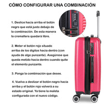 Cargar imagen en el visor de la galería, Maleta de Viaje Cabina, Mediana, Grande, rígida 100% de Polipropileno y ABS-Frambuesa