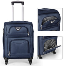 Cargar imagen en el visor de la galería, Juego de Maletas 3pcs Cabina, Mediana y Grande de Tela, Maleta Expandible- Azul Marino