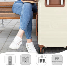 Cargar imagen en el visor de la galería, Maleta de Viaje de Cabina de Polipropileno, Ruedas Dobles 360º- Hueso