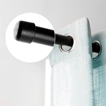 Cargar imagen en el visor de la galería, Barra de Cortina Fija con Soportes y Tapas de Plástico- Negro