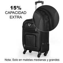 Cargar imagen en el visor de la galería, Juego de Maletas 3pcs Cabina, Mediana y Grande de Tela, Maleta Expandible- Negro
