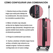 Cargar imagen en el visor de la galería, Maleta de Viaje Cabina, Mediana, Grande, rígida 100% de Polipropileno y ABS- Pink