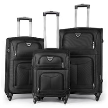 Cargar imagen en el visor de la galería, Juego de Maletas 3pcs Cabina, Mediana y Grande de Tela, Maleta Expandible- Negro