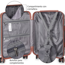 Cargar imagen en el visor de la galería, Maleta de Viaje de Cabina de Polipropileno, Ruedas Dobles 360º- Khaki Brown