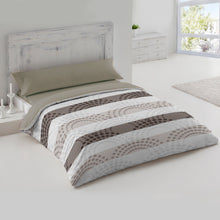 Cargar imagen en el visor de la galería, Juego de Funda Nórdica, 3 Piezas Cremallera Oculta - Círculos Marrón