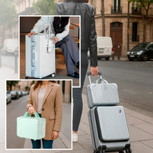 Cargar imagen en el visor de la galería, Juego de 3 Piezas de Maletas Multifunción con USB de Cabina, Grande y Neceser de Policarbonato y ABS-Rosa