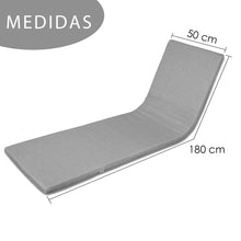 Cargar imagen en el visor de la galería, Cojín de Tumbona 180x50x3,5cm- Gris
