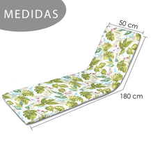 Cargar imagen en el visor de la galería, Cojín de Tumbona 180x50x3,5cm- Hojas Verde
