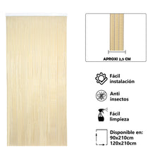 Cargar imagen en el visor de la galería, Cortina para puerta de tiras de PVC.
con medida 210x120cm, en modelo Tosca de color Vainilla con filo transparente