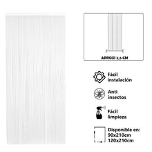 Cargar imagen en el visor de la galería, Cortina para Puerta de Tiras de PVC - Modelo Tosca. Color Blanco con Filo Transparente.
