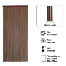 Cargar imagen en el visor de la galería, Cortina para Puerta Tiras PVC 210x120cm - Modelo Tosca - Marrón