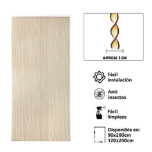 Cargar imagen en el visor de la galería, Cortina para Puerta de Tiras de PVC - Modelo Espiral. Color Beige con Filo Marron.