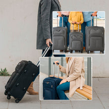 Cargar imagen en el visor de la galería, Juego de Maletas 3pcs Cabina, Mediana y Grande de Tela, Maleta Expandible- Lila