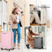 Cargar imagen en el visor de la galería, Maleta de Cabina de Policarbonato y ABS con USB- Rosa
