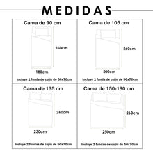 Cargar imagen en el visor de la galería, Colcha Bouti Estampada para Verano y Entretiempo. Incluye Funda de cojín- Zig Zag Gris