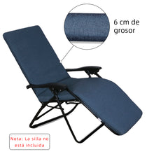 Cargar imagen en el visor de la galería, Cojín Tumbona Colchón 180x55x6cm . Ideal para Jardín, Piscina, Terraza- Azul