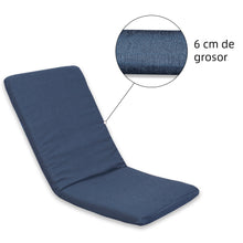 Cargar imagen en el visor de la galería, Cojín Tumbona Colchón 120x55x6cm . Ideal para Jardín, Piscina, Terraza- Azul