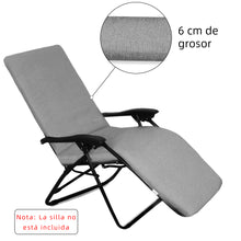 Cargar imagen en el visor de la galería, Cojín Tumbona Colchón 180x55x6cm . Ideal para Jardín, Piscina, Terraza- Gris