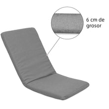 Cargar imagen en el visor de la galería, Cojín Tumbona Colchón 120x55x6cm . Ideal para Jardín, Piscina, Terraza- Gris