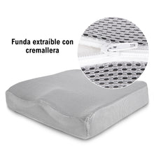 Cargar imagen en el visor de la galería, Cojín ortopédico Viscoelástico 42x43x8cm para Silla, Coche, Oficina.